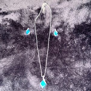 Blue topaz, sterling silver sold as set